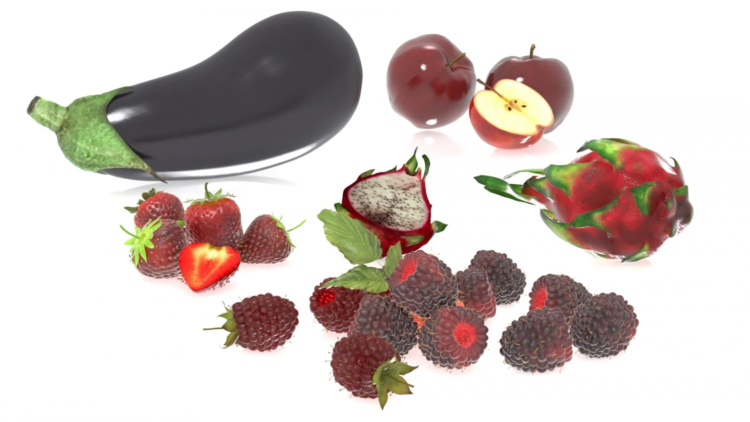 Vegetables and fruits model 3D Model .c4d .max .obj .3ds .fbx .stl .blend