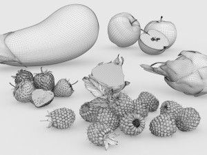Vegetables and fruits model 3D Model