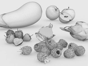 Vegetables and fruits model 3D Model