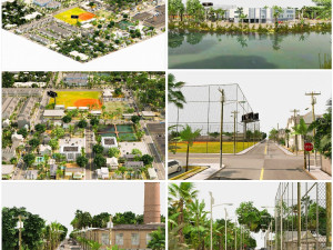 Low poly suburb 3D Model