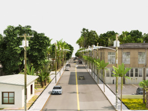 Low poly suburb 3D Model