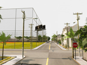 Low poly suburb 3D Model