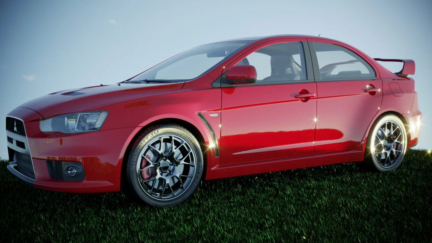 Mitsubishi Lancer Evo X 3D Model .c4d .max .obj .3ds .fbx .stl .blend 
