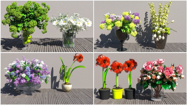 Flowers for the interior Modello 3D .c4d .max .obj .3ds .fbx .stl .blend
