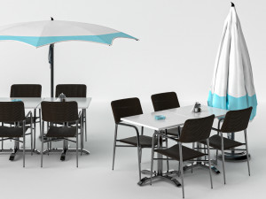 5 types of cafe furniture 3D 模型