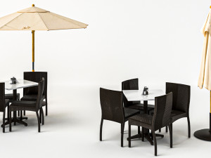 5 types of cafe furniture 3D 模型