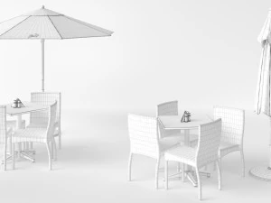 5 types of cafe furniture 3D Model