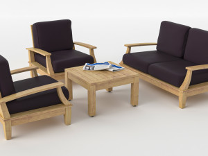 5 types of cafe furniture 3D Model