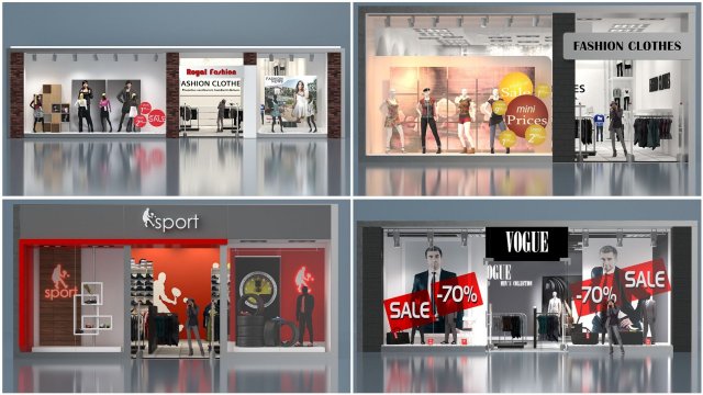 Shop window Model 3D .c4d .max .obj .3ds .fbx .stl .blend 