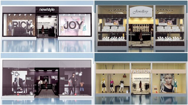Shop window 3D Model .c4d .max .obj .3ds .fbx .stl .blend 