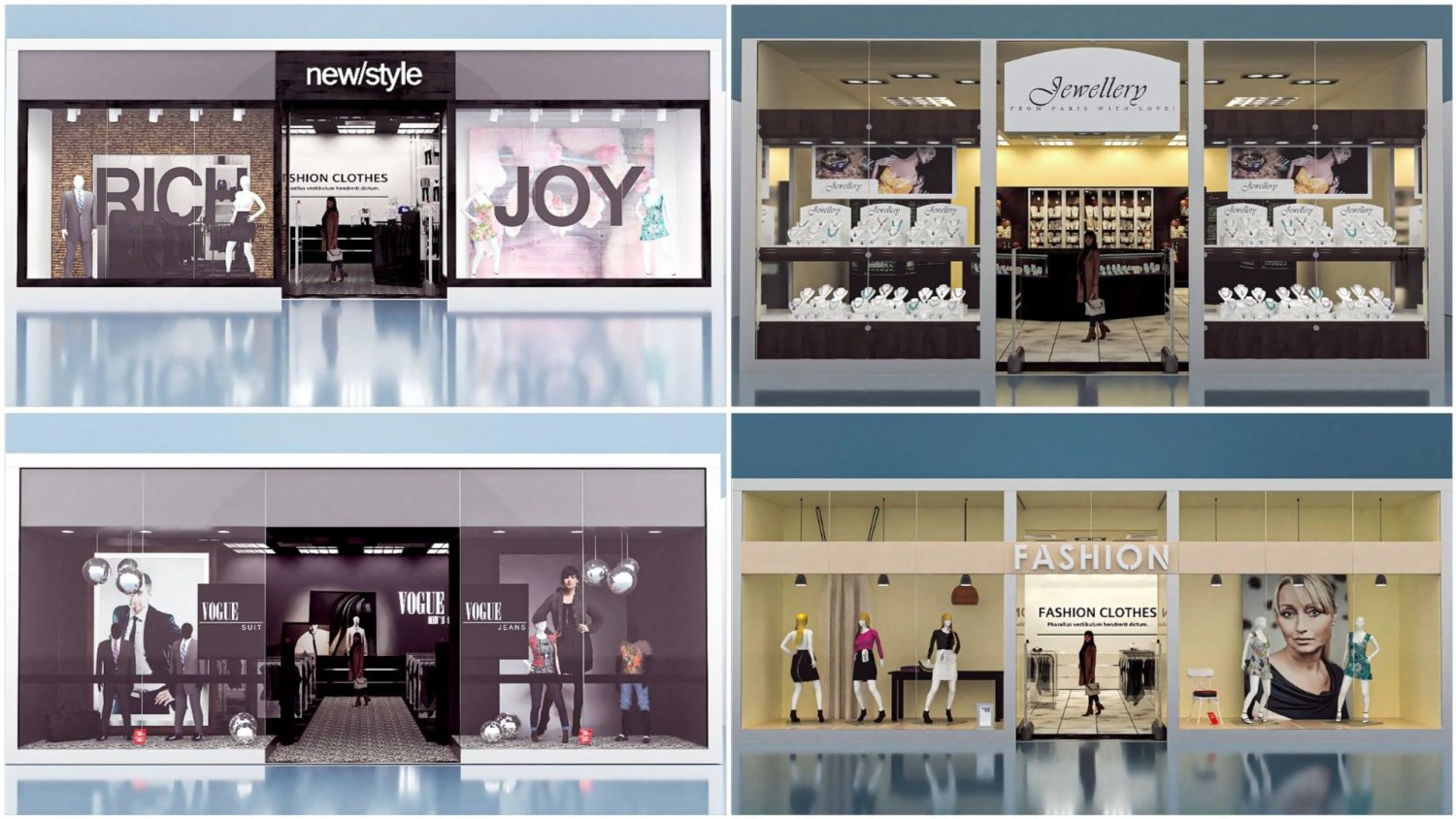 Shop window 3D Model .c4d .max .obj .3ds .fbx .stl .blend 