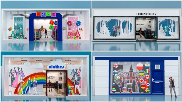 Shop window 3D 模型 .c4d .max .obj .3ds .fbx .stl .blend 