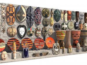 African masks 3D Model