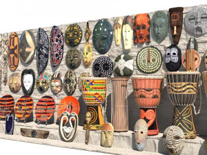 African masks 3D Model