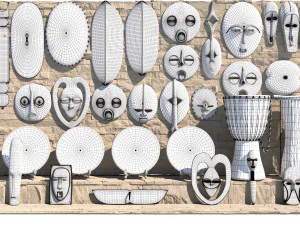 African masks 3D Model
