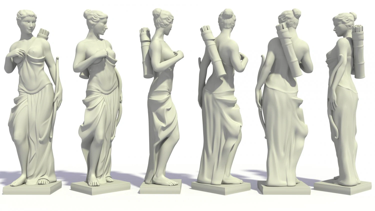 Archer sculpture 3D Model .c4d .max .obj .3ds .fbx .stl .blend 