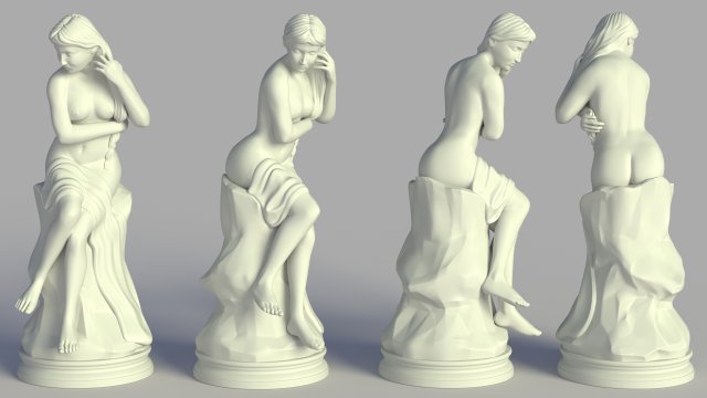 Statue of a woman 3D Model .c4d .max .obj .3ds .fbx .stl .blend 