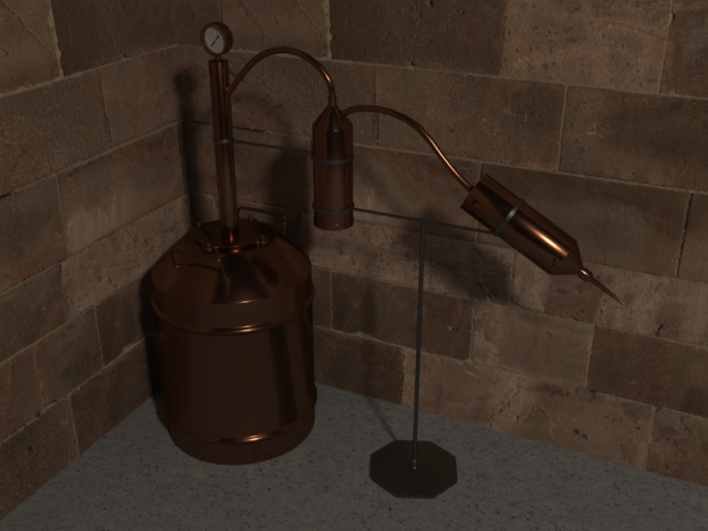 alcohol machine distillation cube Modello 3D .c4d .max .obj .3ds .fbx .stl .blend 