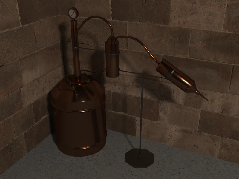 alcohol machine distillation cube 3D Model .c4d .max .obj .3ds .fbx .stl .blend