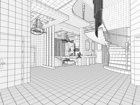 Arabic interior design 3D Model