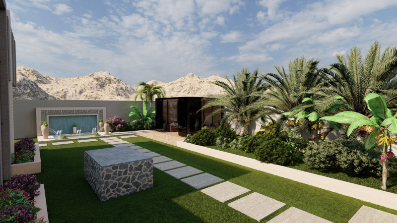 Garden exterior house 3D Model .c4d .max .obj .3ds .fbx .stl .blend