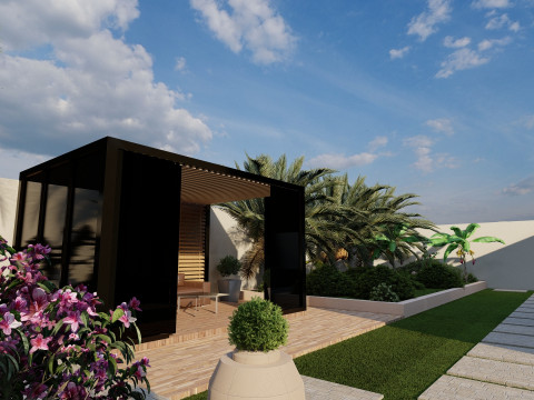 घर का बाहरी बगीचा 3D मॉडल