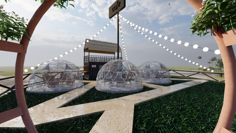 COFFEE SHOP GARDEN 3D Модель .c4d .max .obj .3ds .fbx .stl .blend