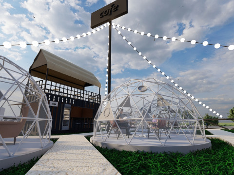 COFFEE SHOP GARDEN 3D Модель