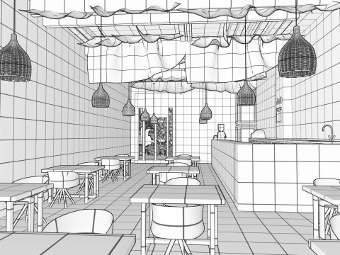 Кофейный магазин 3D Модель