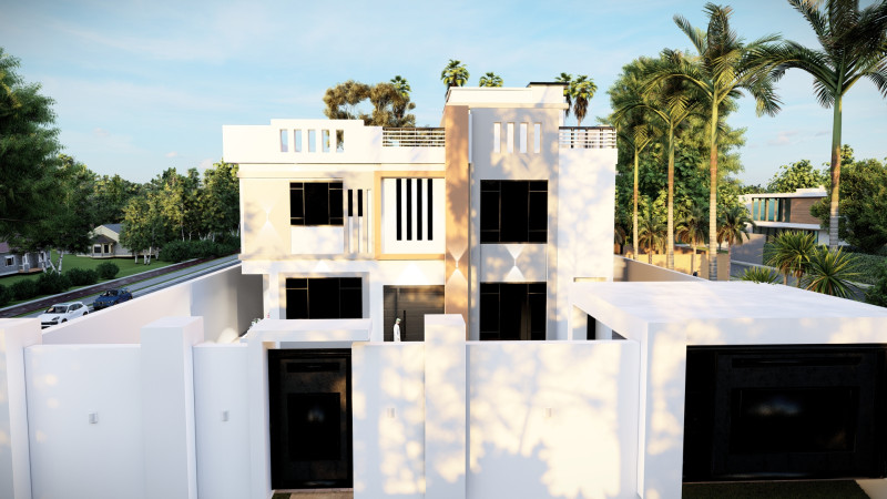 HOUSE EXTERIOR DESIGN 3D Model .c4d .max .obj .3ds .fbx .stl .blend 