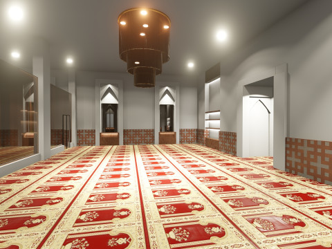 Interior design mosque 3D Model