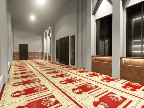 Interior design mosque Model 3D