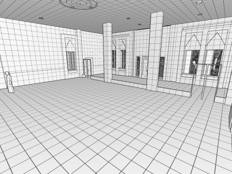 Interior design mosque Model 3D