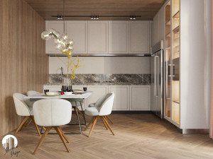 living room and kitchen 01 3D Model