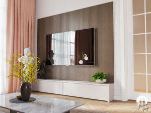living room and kitchen 01 3D Model