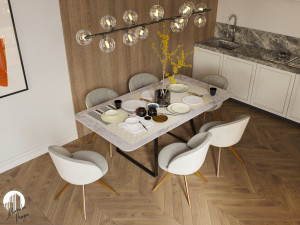 living room and kitchen 01 3D Model