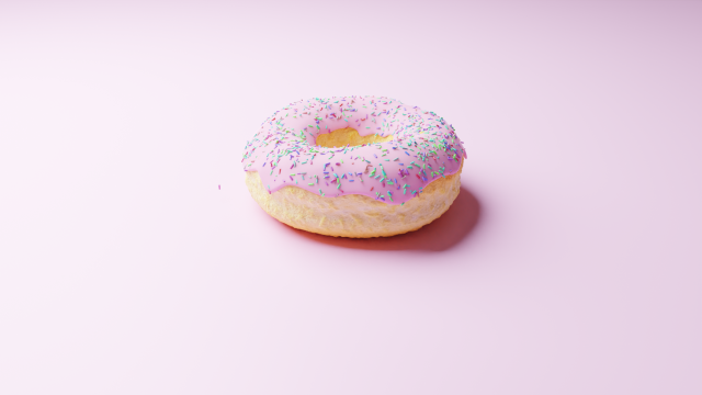 donut with icing and sprinkle of colors 3D Модель .c4d .max .obj .3ds .fbx .stl .blend 