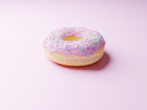 donut with icing and sprinkle of colors 3D Model