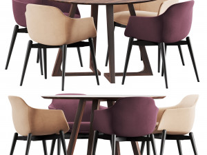 Marelli West elm Dean dining set 3D-Modell