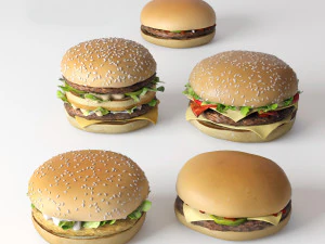 collezione di hamburger Modello 3D