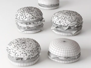 collezione di hamburger Modello 3D