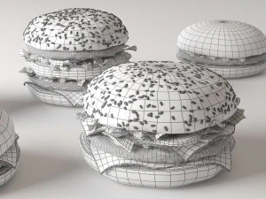 collezione di hamburger Modello 3D