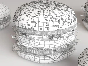 collezione di hamburger Modello 3D