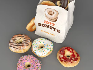 cole&ccedil;&atilde;o de donuts Modelo 3D