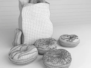 cole&ccedil;&atilde;o de donuts Modelo 3D