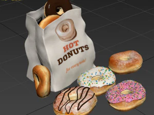 cole&ccedil;&atilde;o de donuts Modelo 3D