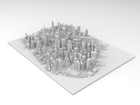Cityscape New York Manhattan USA Model Cetak 3D