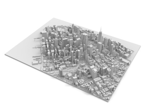 Cityscape New York Manhattan USA Model Cetak 3D