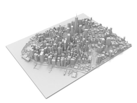 Cityscape New York Manhattan USA Model Cetak 3D