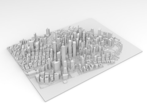 Cityscape New York Manhattan USA Model Cetak 3D
